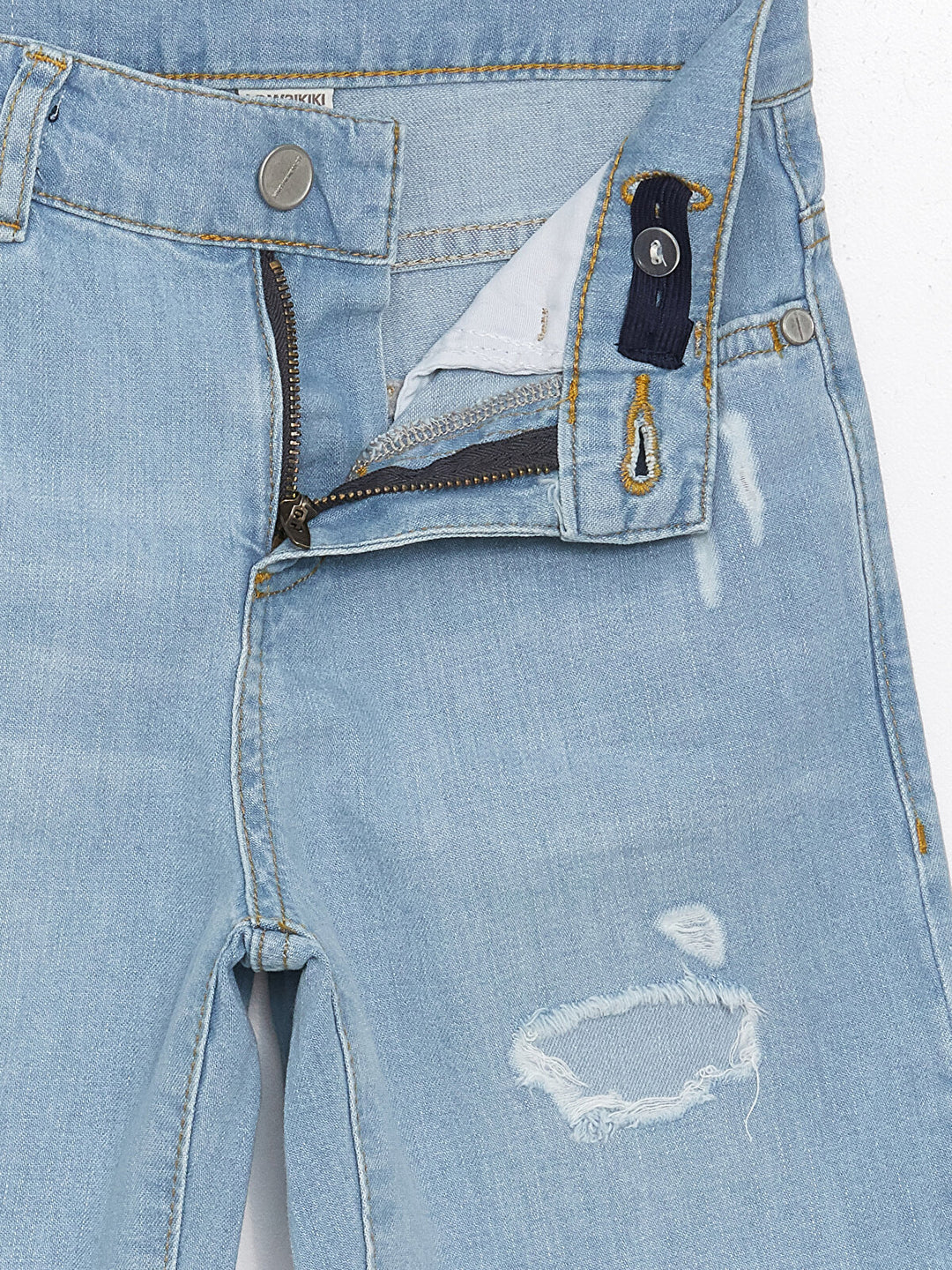 Ripped Detailed Boy Jean Shorts