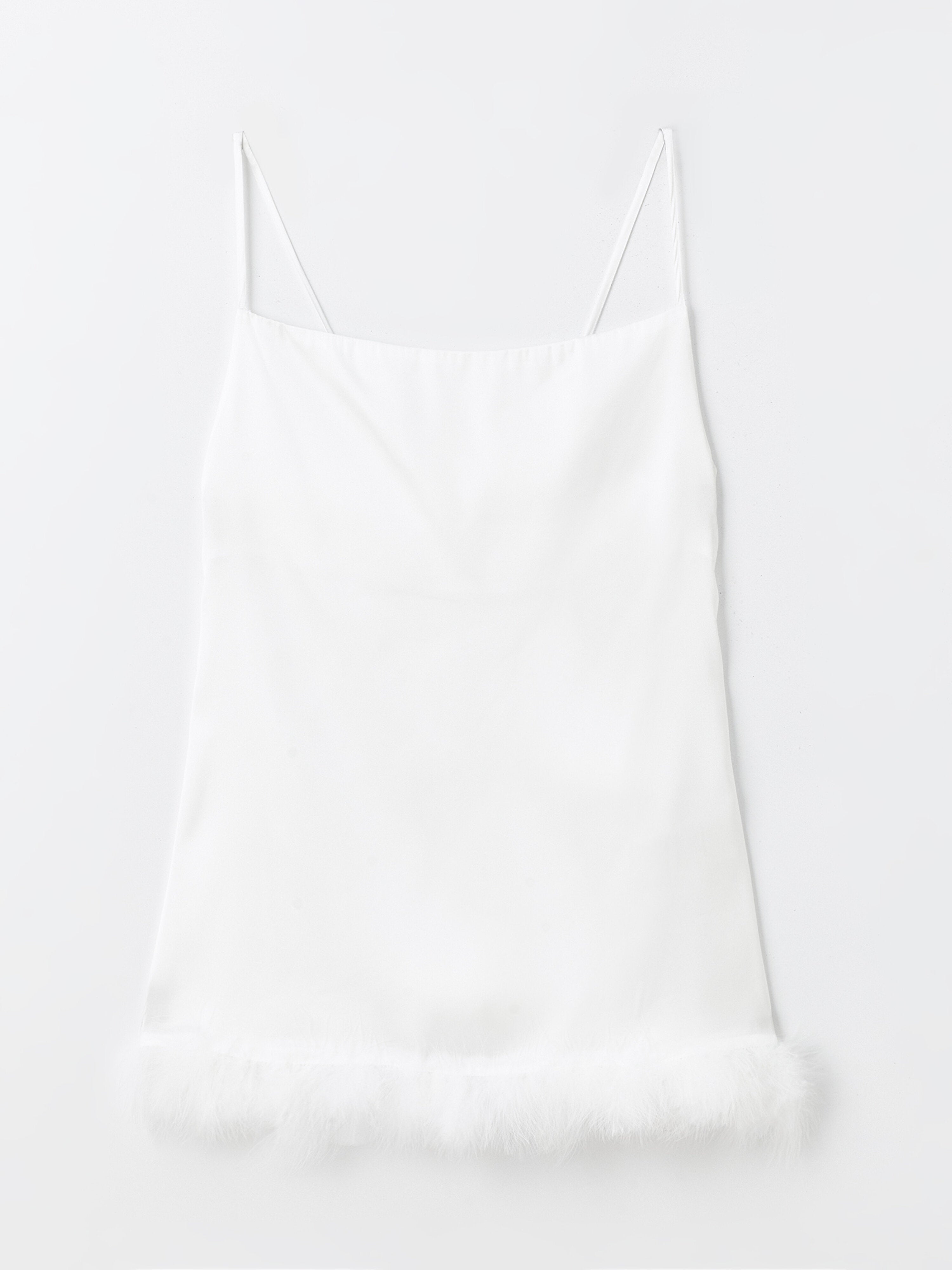 U-Neck Straight Strap Satin Women Nightgown