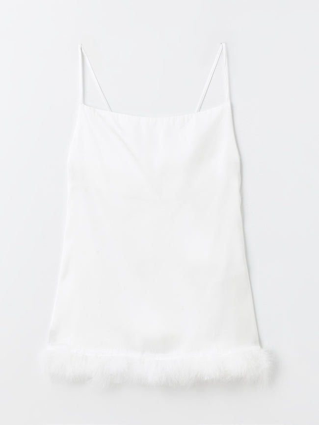 U-Neck Straight Strap Satin Women Nightgown Hover Image