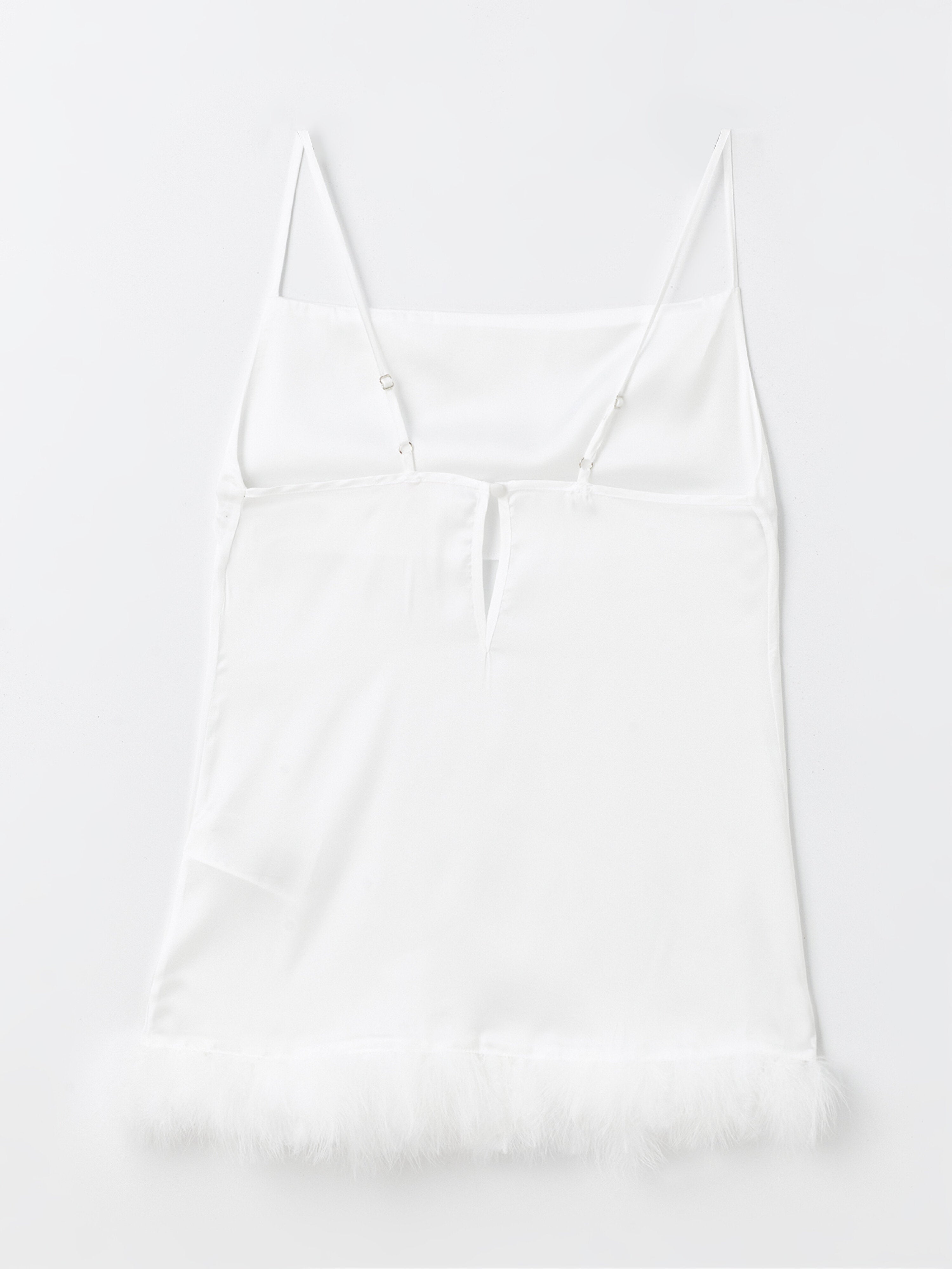 U-Neck Straight Strap Satin Women Nightgown