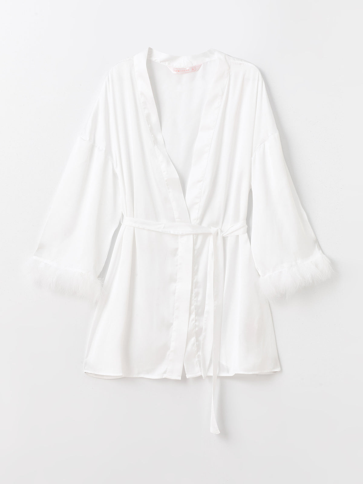 Shawl Collar Plain Long Sleeve Satin Women Dressing Gown