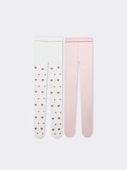 Patterned Girls Thin Pantyhose, Pack of 2