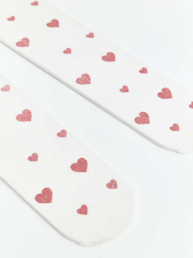 Patterned Girls Thin Pantyhose, Pack of 2 Main Image