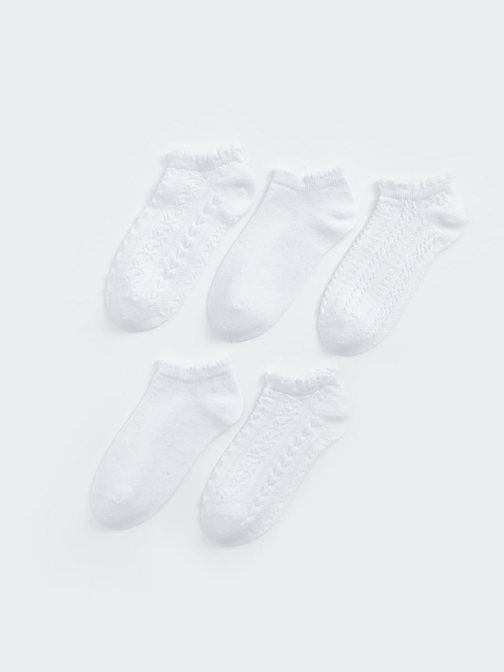 Patterned Girls Booties Socks 5-Pack