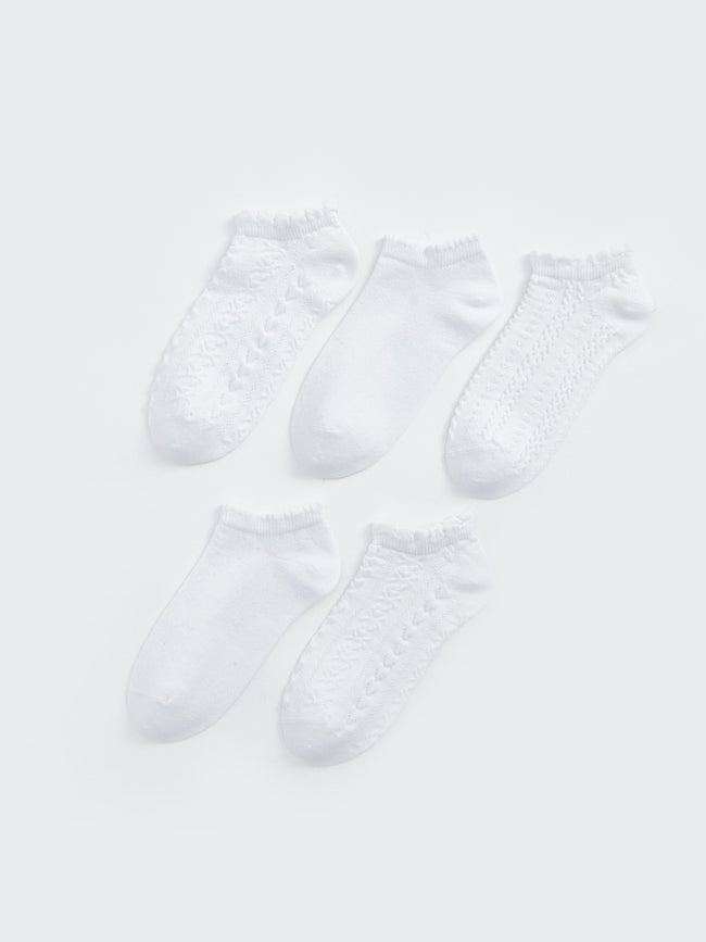 Patterned Girls Booties Socks 5-Pack Hover Image