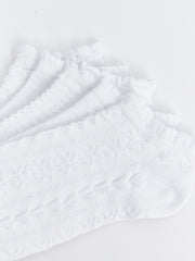 Patterned Girls Booties Socks 5-Pack