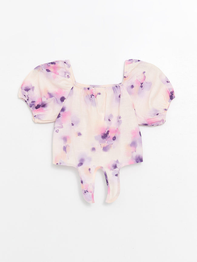 Square Neck Girl Crop Blouse Hover Image