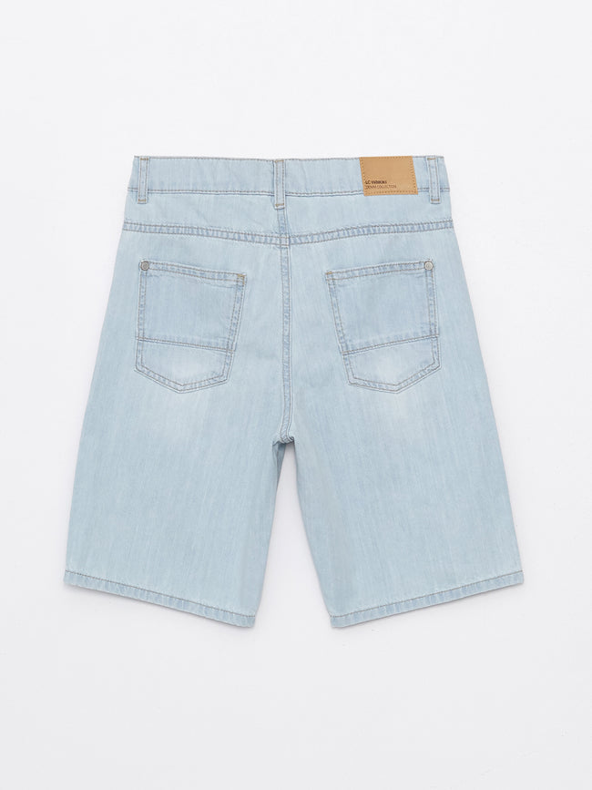 Ripped Detailed Boy Jean Shorts Main Image