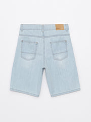 Ripped Detailed Boy Jean Shorts