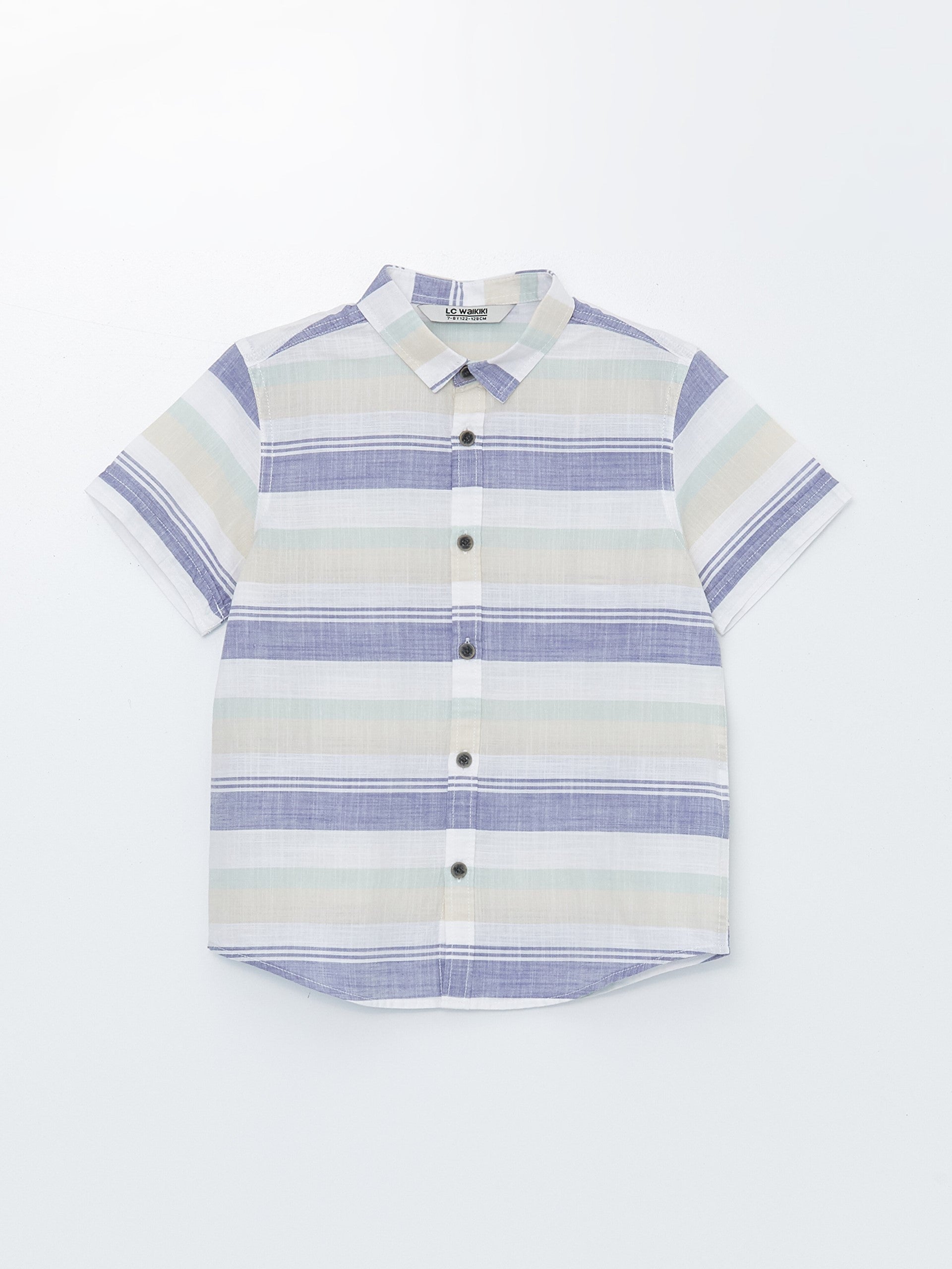 Striped Short Sleeve Boys Shirt
