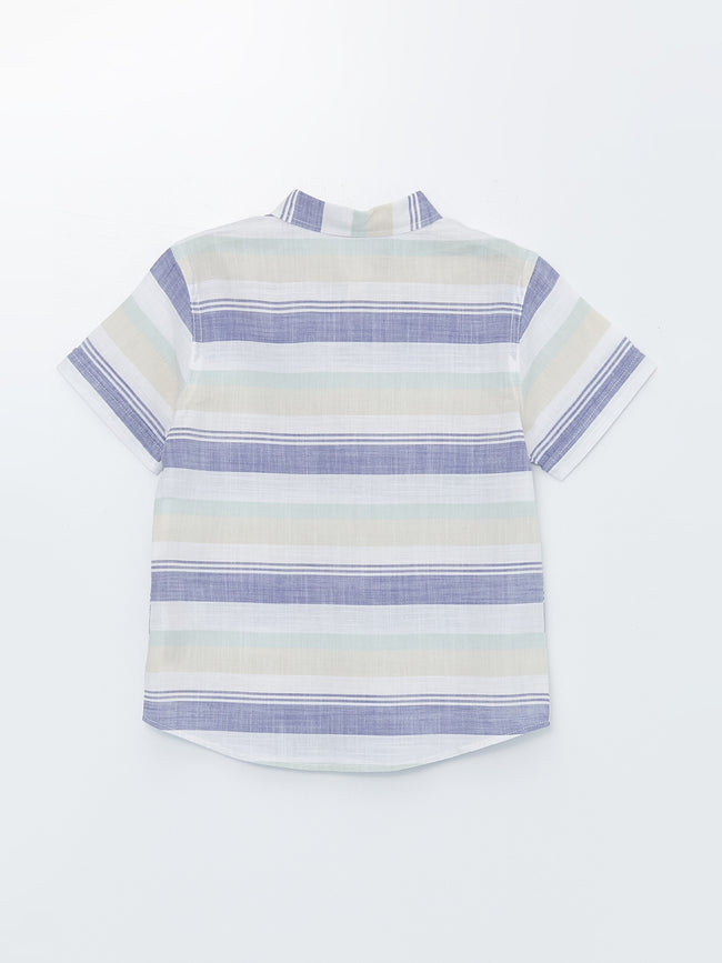 Striped Short Sleeve Boys Shirt Main Image