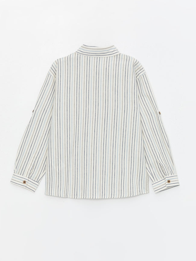 Comfortable Fit Striped Boys Shirt Main Image