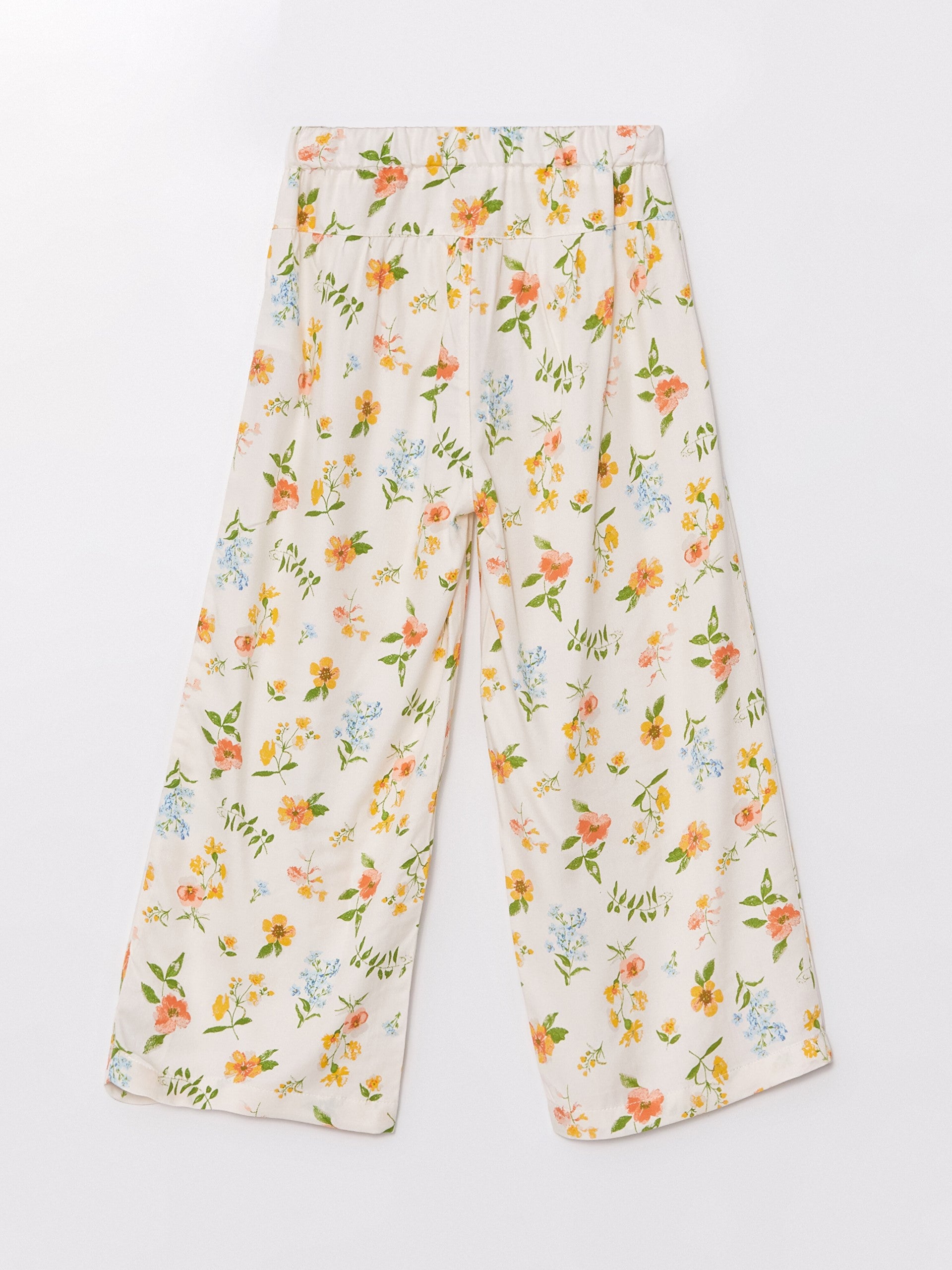 Wideleg Floral Girls Capri with Elastic Waist