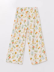 Wideleg Floral Girls Capri with Elastic Waist