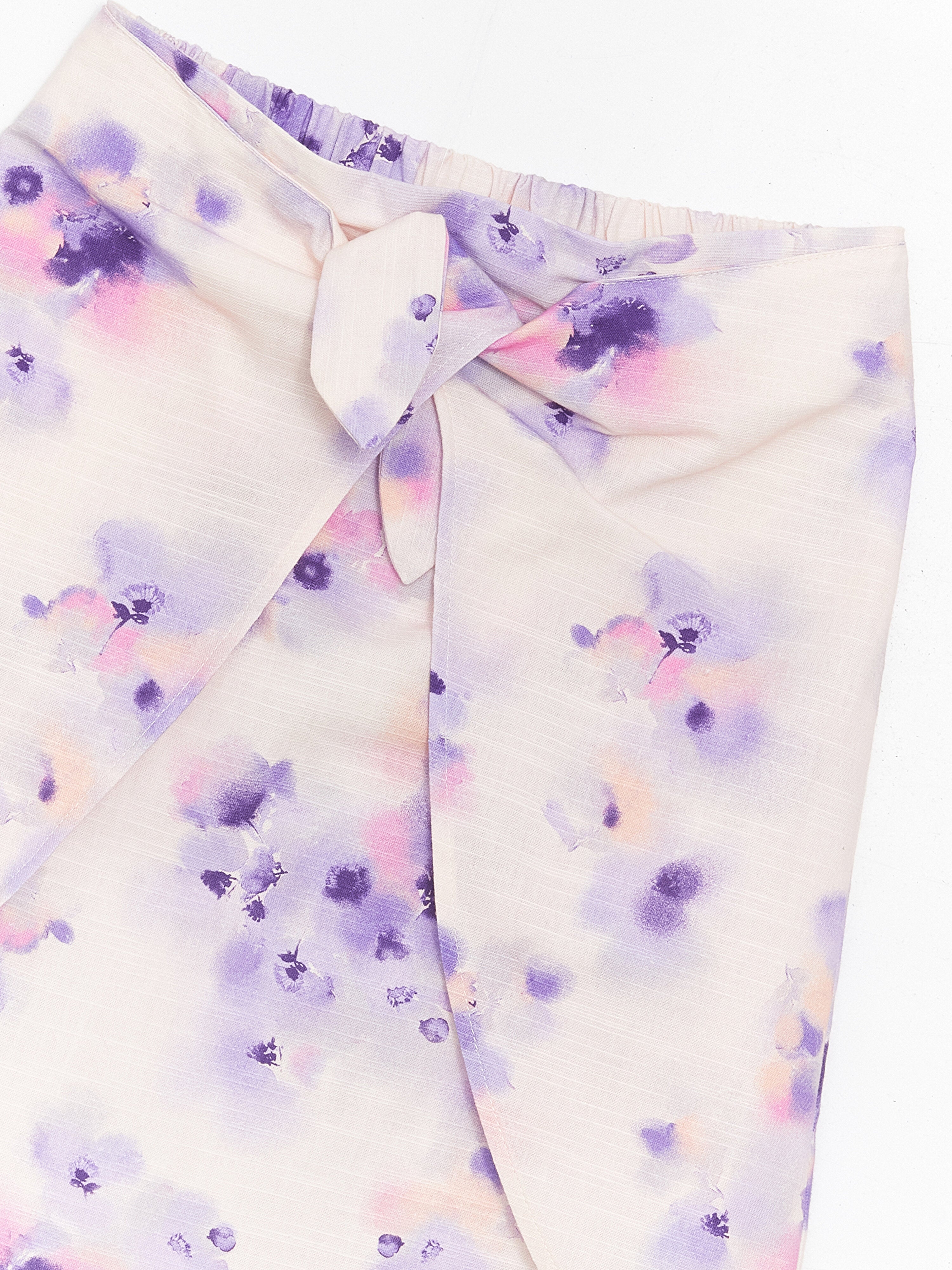 Floral Girls Skirt with Elastic Waist