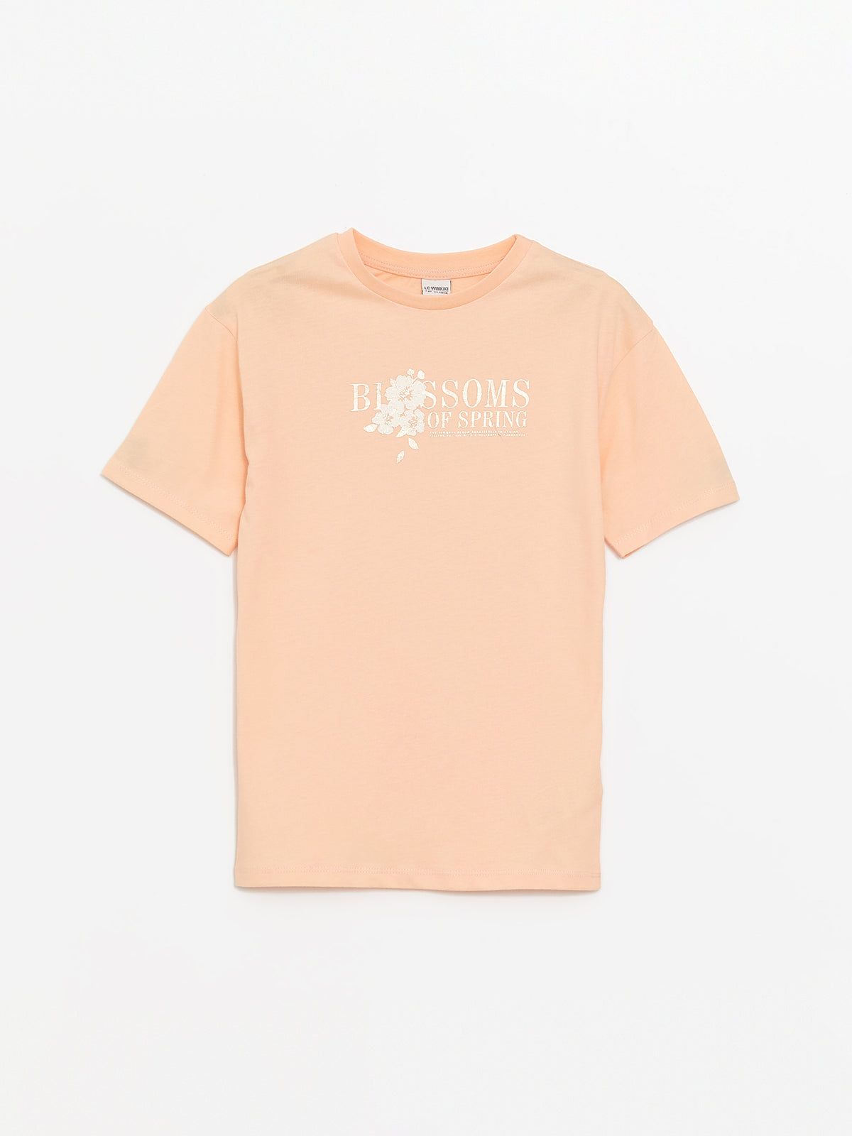 Crew Neck Printed Short Sleeve Girls T-Shirt