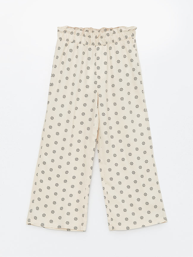 Wideleg Girls Trousers with Elastic Waist Hover Image