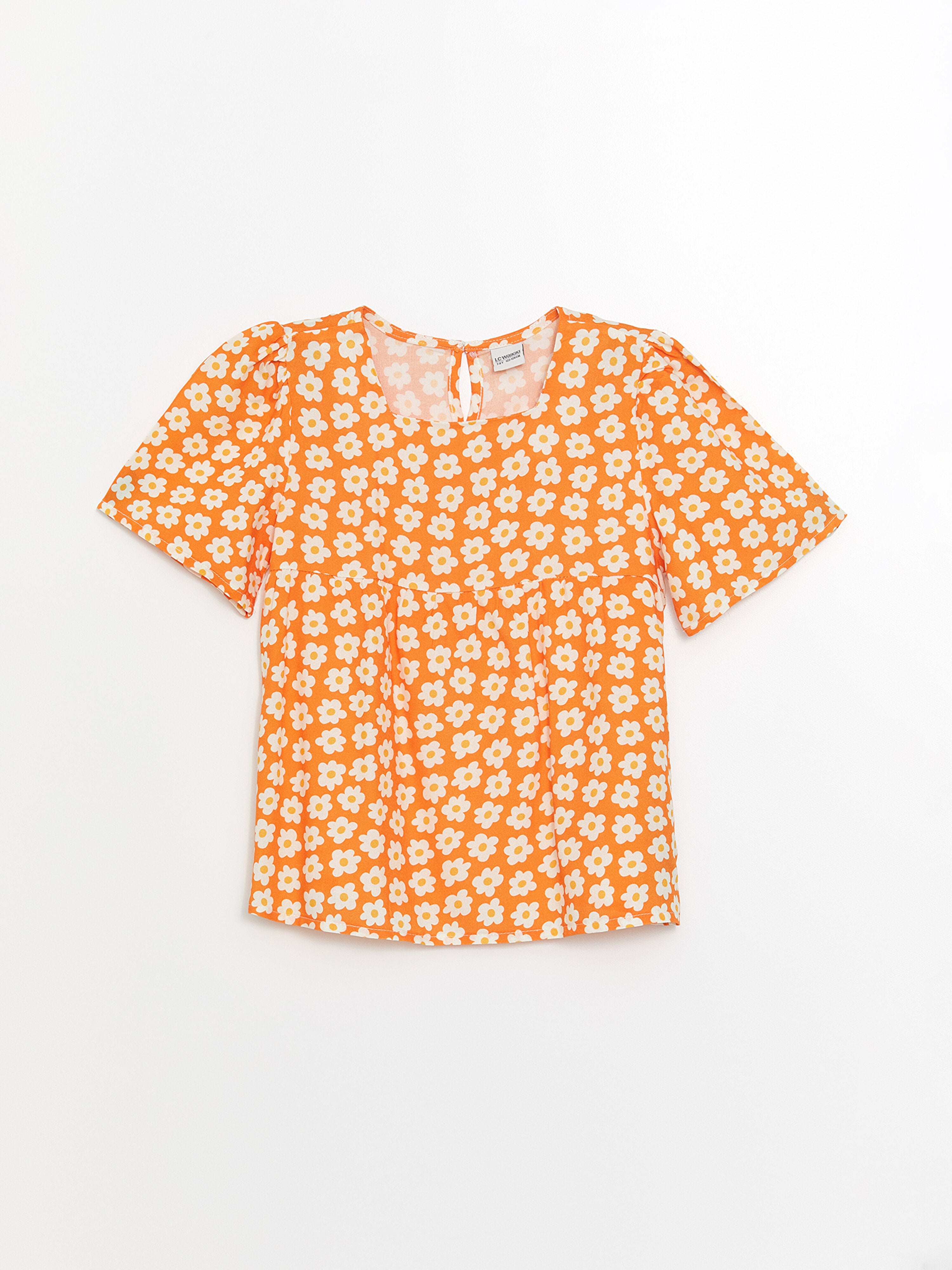 Square Neck Floral Girls Blouse