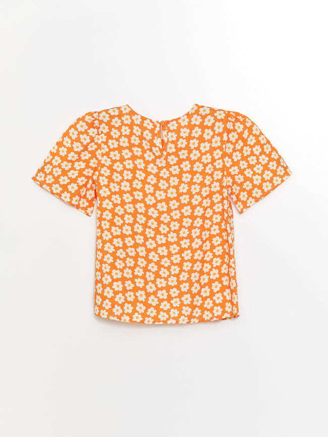 Square Neck Floral Girls Blouse Main Image