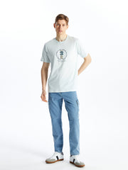 Crew Neck Short Sleeve Printed Combed Cotton Men T-Shirt