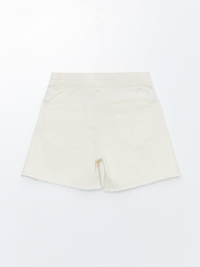 Floral Printed Gabardine Girls Shorts Main Image