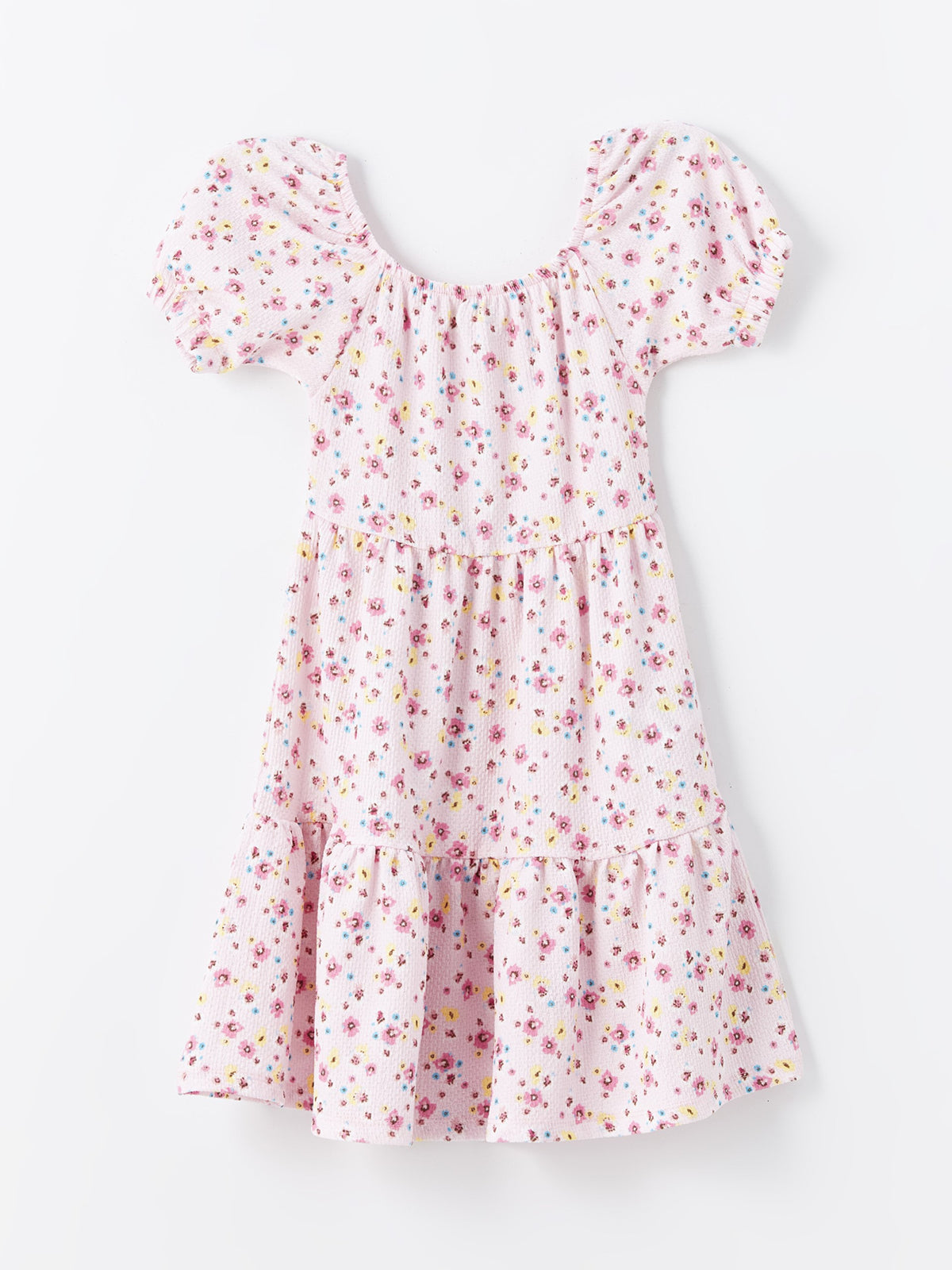 U-Neck Floral Girls Dress