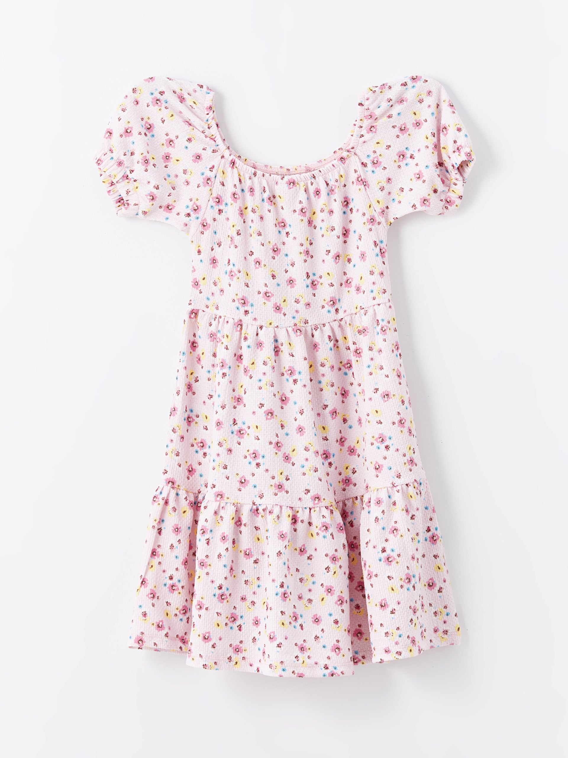 U-Neck Floral Girls Dress