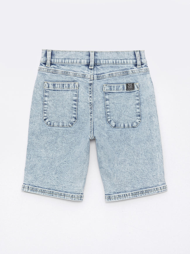 Ripped Detailed Boy Jean Shorts Main Image