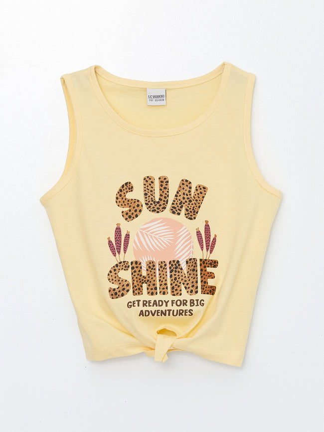 Crew Neck Printed Girls Undershirt Hover Image