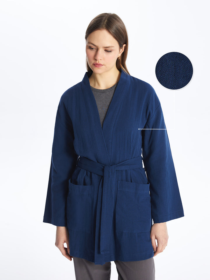 Shawl Collar Plain Long Sleeve Oversize Women Kimono