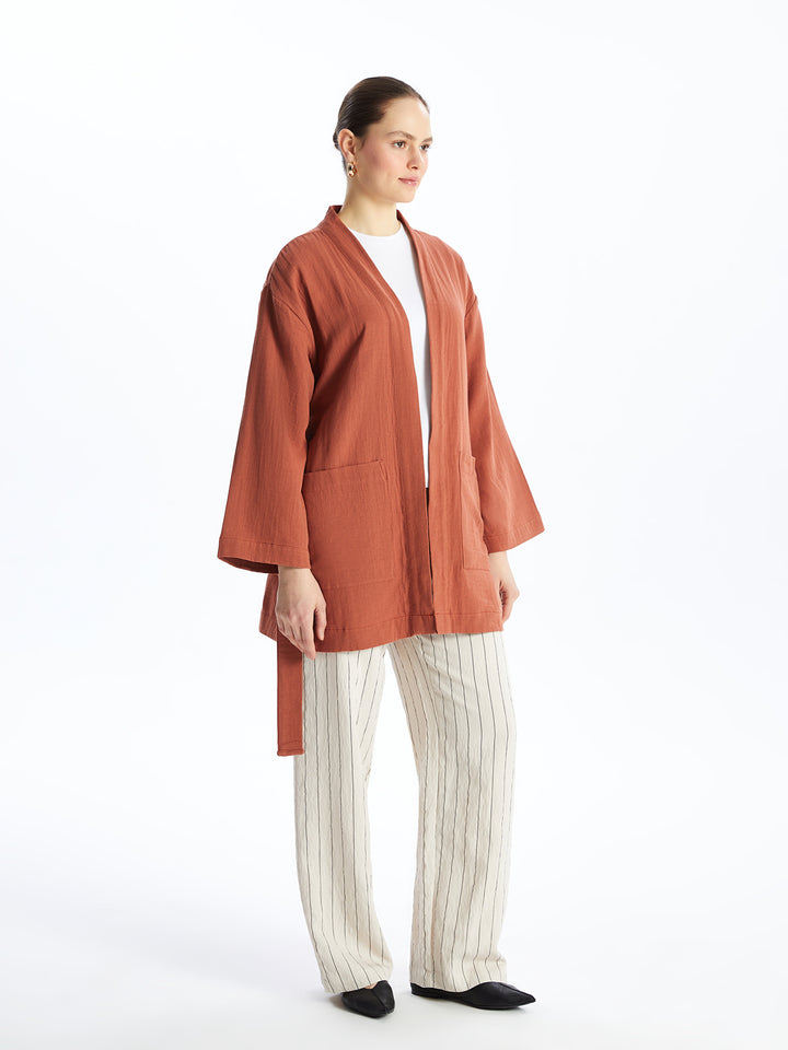Shawl Collar Plain Long Sleeve Oversize Women Kimono