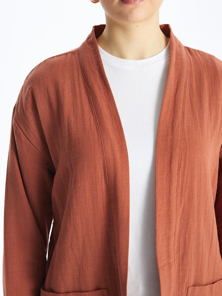 Shawl Collar Plain Long Sleeve Oversize Women Kimono