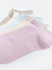 Women Flat Booties Socks 5 Pack