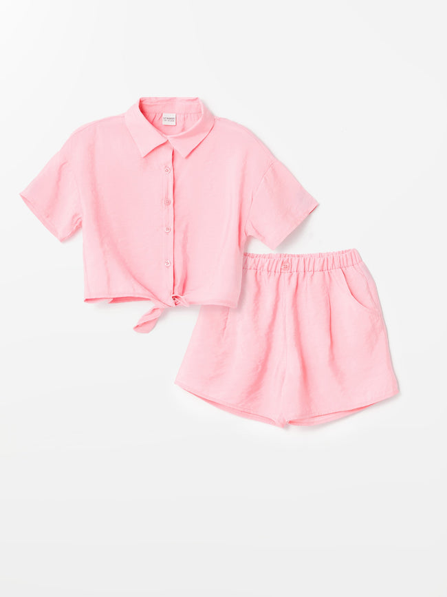 Short Sleeve Girls Shirt and Shorts Hover Image