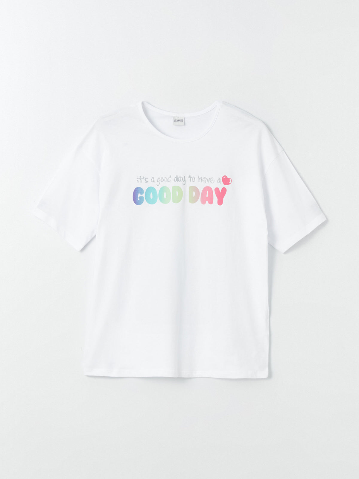 Crew Neck Printed Short Sleeve Girls T-Shirt