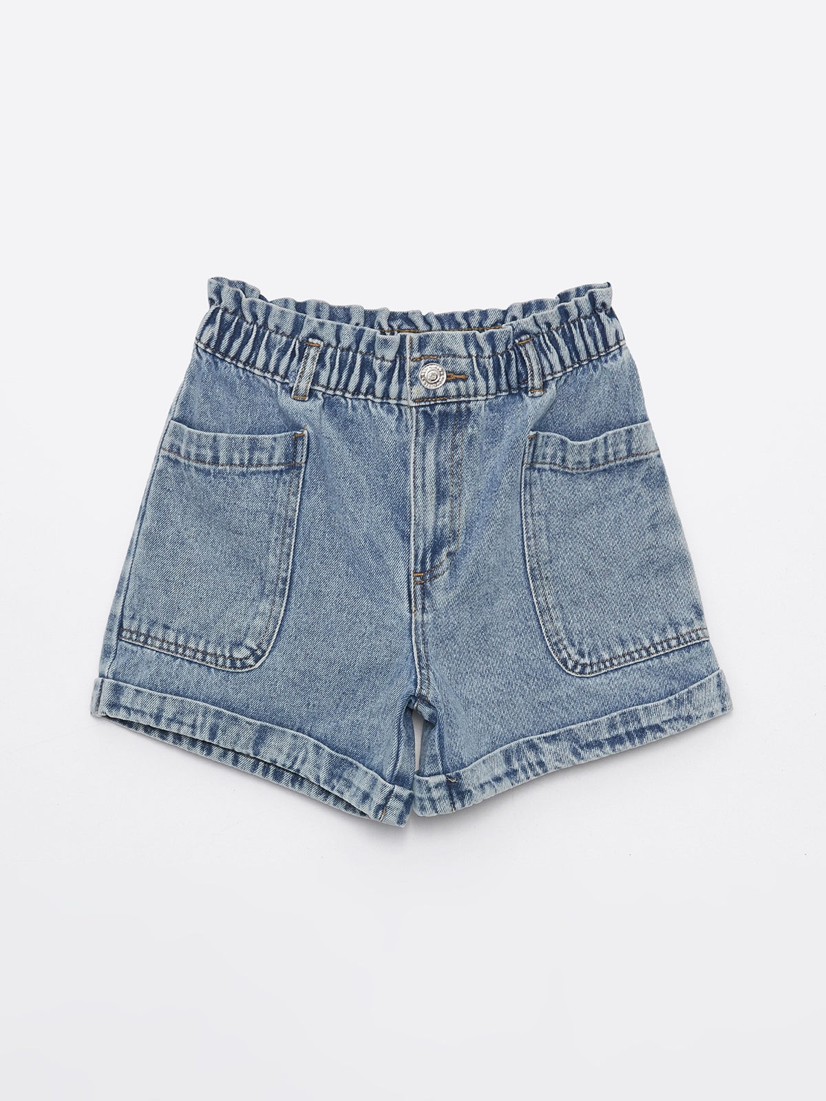 Girls Jean Shorts with Elastic Waist