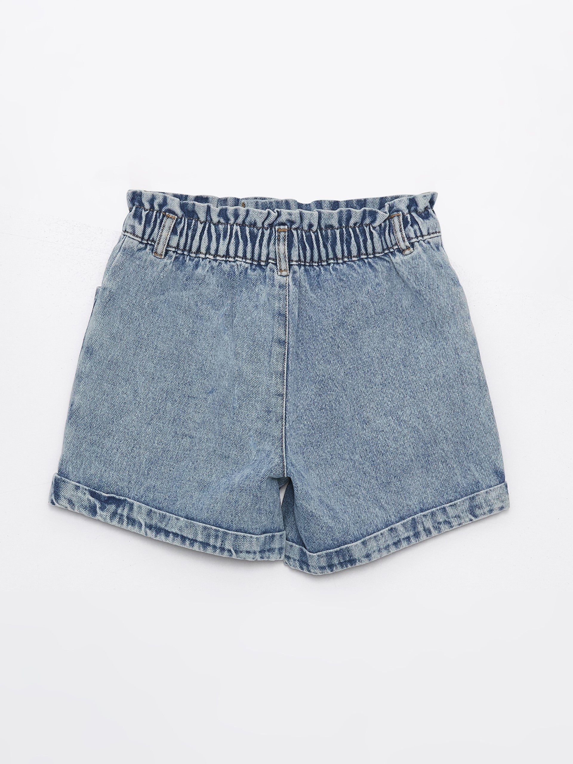 Girls Jean Shorts with Elastic Waist