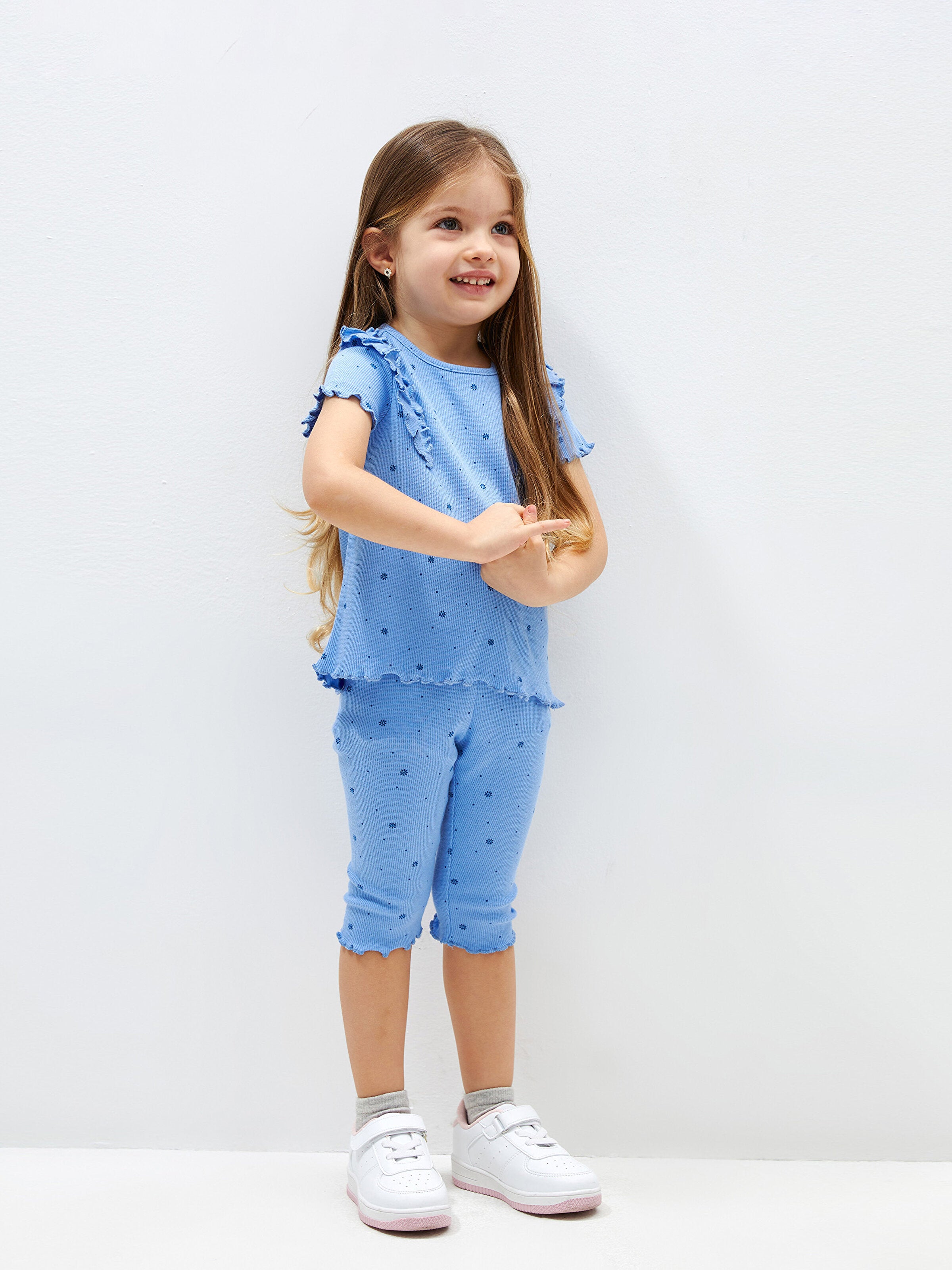 Crew Neck Printed Short Sleeve Baby Girls T-Shirt