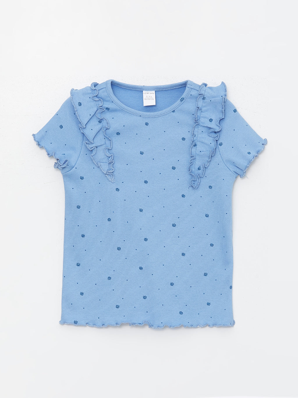 Crew Neck Printed Short Sleeve Baby Girls T-Shirt