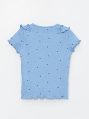 Crew Neck Printed Short Sleeve Baby Girls T-Shirt