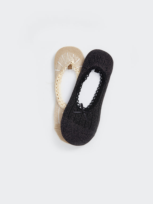 Self Patterned Women Ballerina Socks 2 Pack Main Image