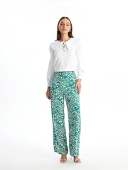 Elastic Waist Patterned Women's Trousers