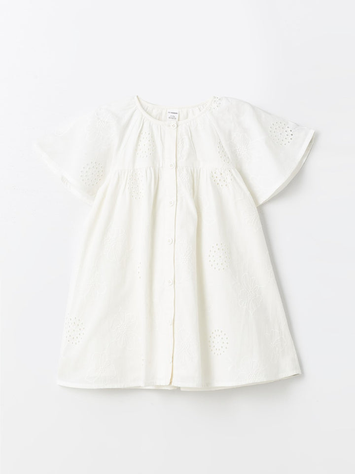 Crew Neck Baby Girl Lace Dress