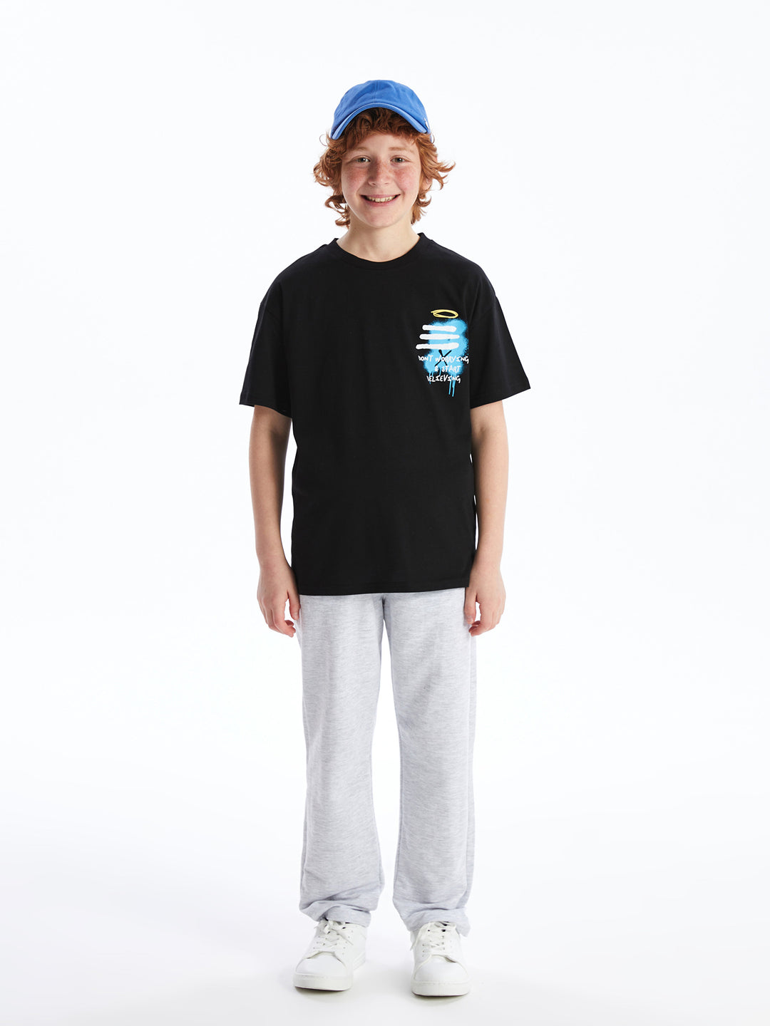 Crew Neck Printed Short Sleeve Boys' T-Shirt
