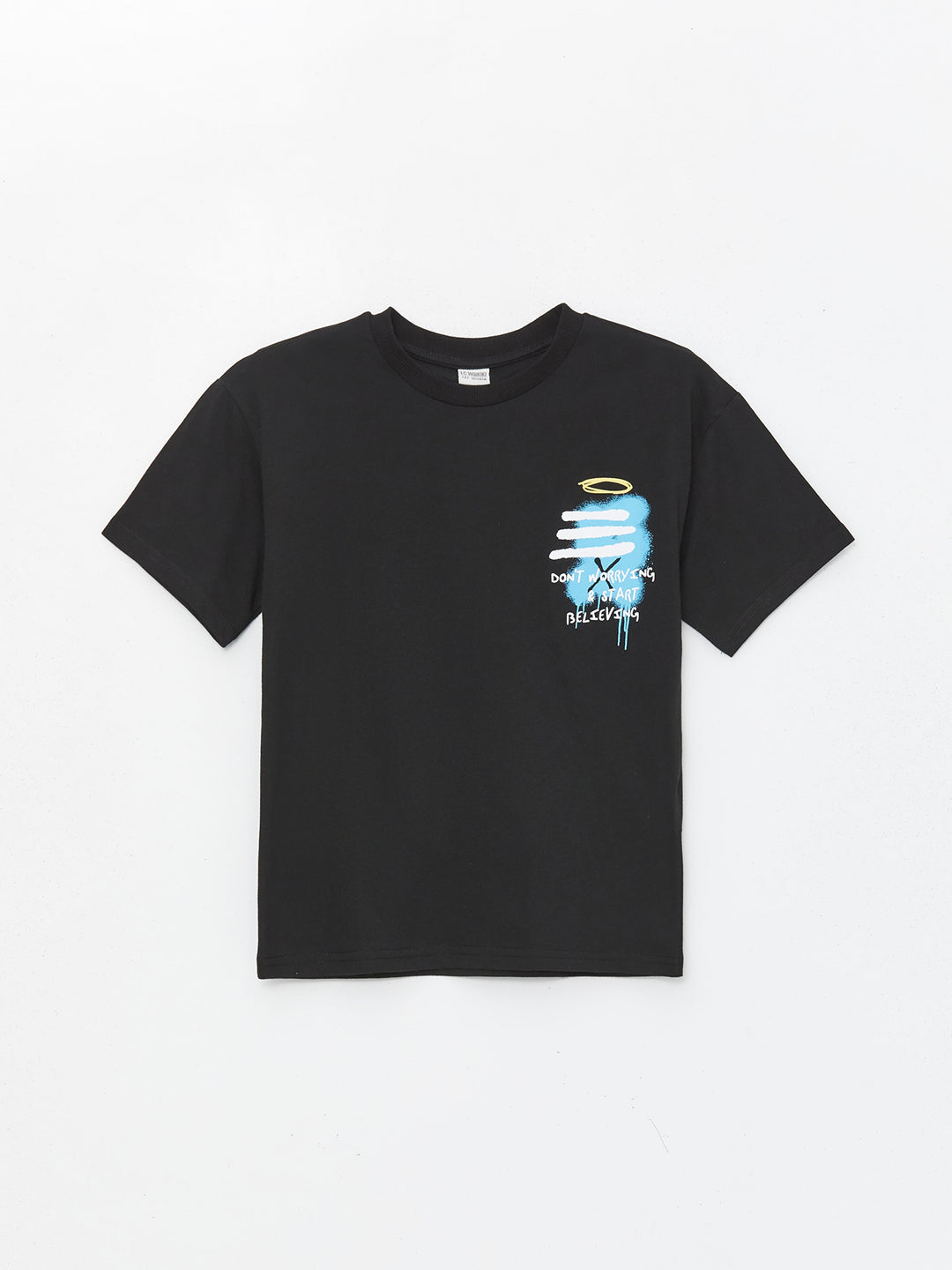 Crew Neck Printed Short Sleeve Boys' T-Shirt