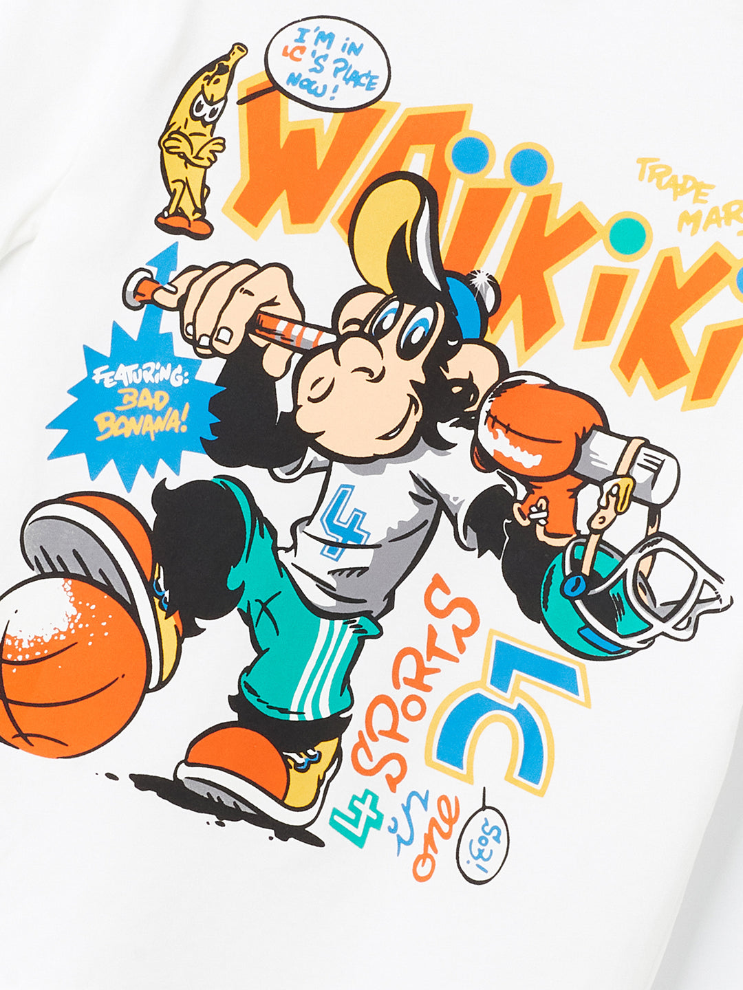 Crew Neck Nostalgic Monkey Printed Short Sleeve Boys' T-Shirt