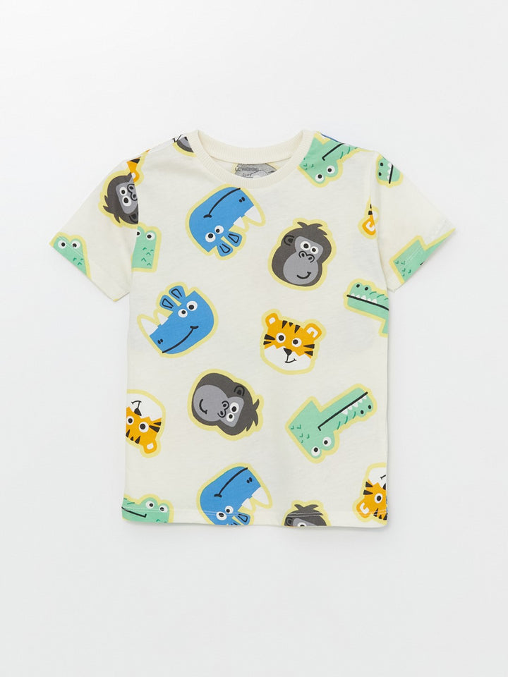 Crew Neck Short Sleeve Printed Baby Boy T-Shirt 3-Pack