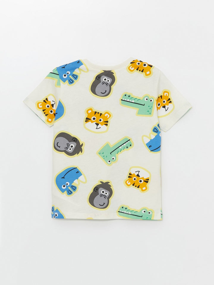 Crew Neck Short Sleeve Printed Baby Boy T-Shirt 3-Pack