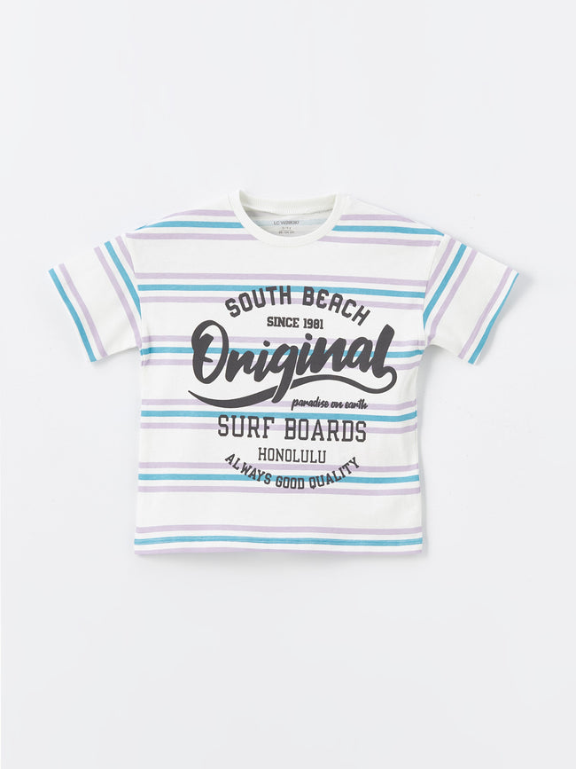 Crew Neck Short Sleeve Printed Baby Boy T-Shirt, Pack of 3 Main Image