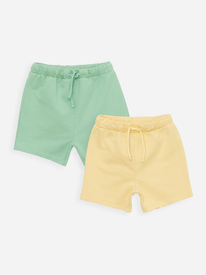 Basic Baby Boy Shorts with Elastic Waist, 2 Pack